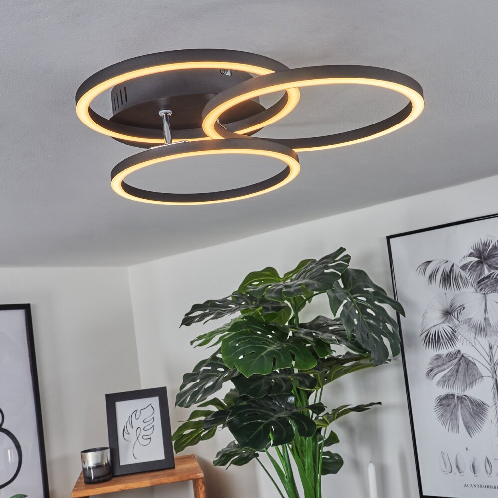 XENA Ceiling Light LED black, 1-light source, Remote control