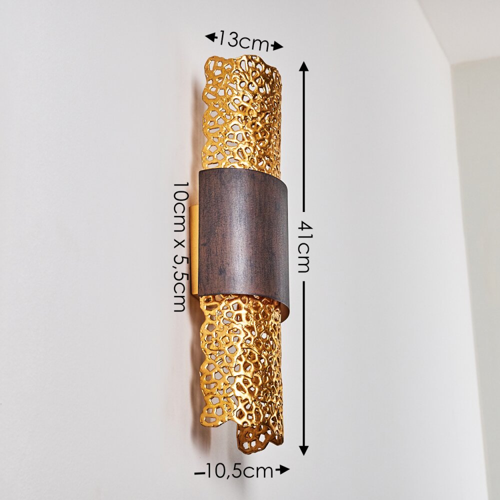 Holländer PALAZZO wall light gold, brass, 2-light sources