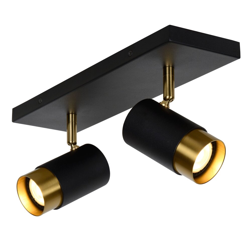 Lucide FLORIS Ceiling Light gold, brass, black, 2-light sources