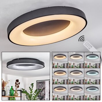 SACHSELN Ceiling Light LED black, 1-light source, Remote control