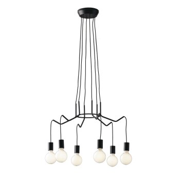 Cuyama Pendant Light black, 6-light sources