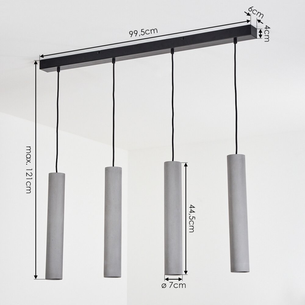 STETTLER Pendant Light black, 4-light sources