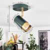 CAMPANAS Ceiling Light green, brass, 1-light source