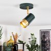 CAMPANAS Ceiling Light green, brass, 1-light source