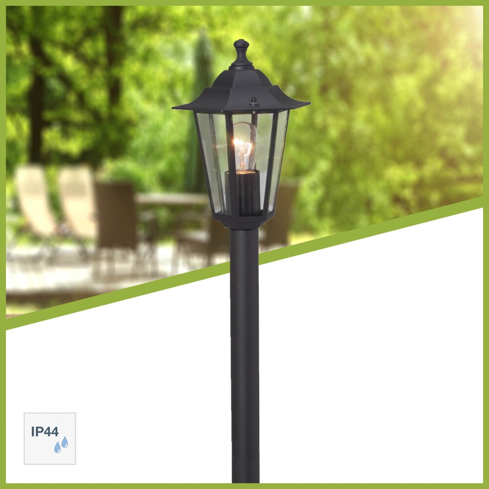 Brilliant CROWN outdoor Path Light black, 1-light source