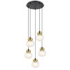 Globo JAUCY Pendant Light bronze, black, 5-light sources