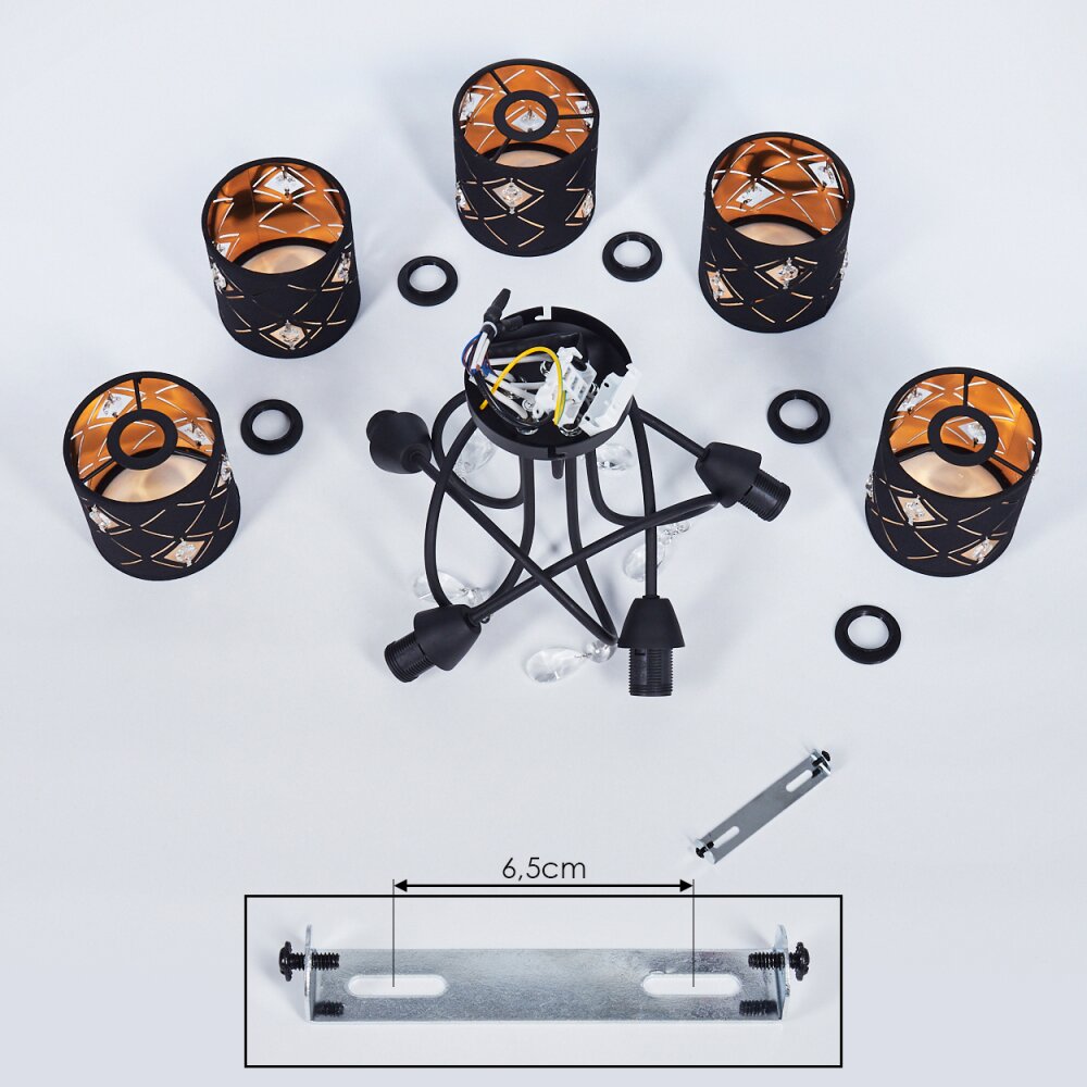 Trasancos Ceiling Light black, 5-light sources