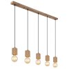 Globo ERNA Pendant Light Light wood, black, 5-light sources