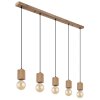 Globo ERNA Pendant Light Light wood, black, 5-light sources