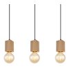 Globo ERNA Pendant Light Light wood, black, 5-light sources