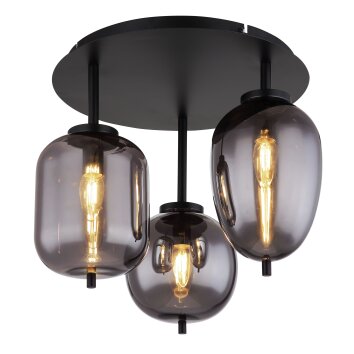 Globo BLACKY Ceiling Light black, 3-light sources