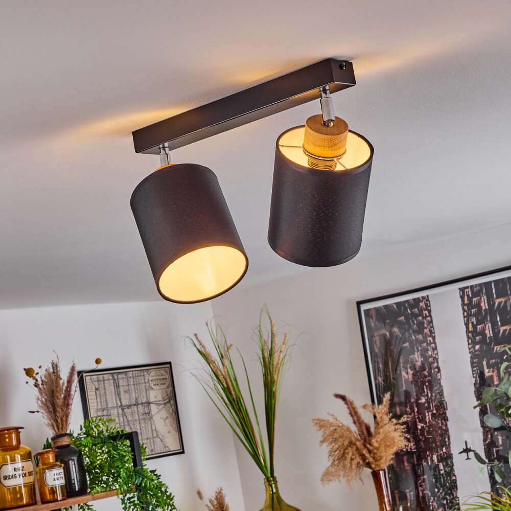 CHIUVI Ceiling Light chrome, Ecru, black, white, 2-light sources