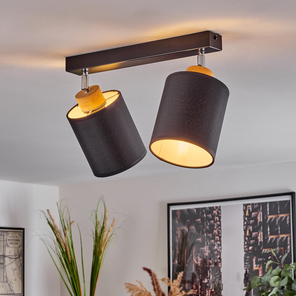 CHIUVI Ceiling Light chrome, Ecru, black, white, 2-light sources