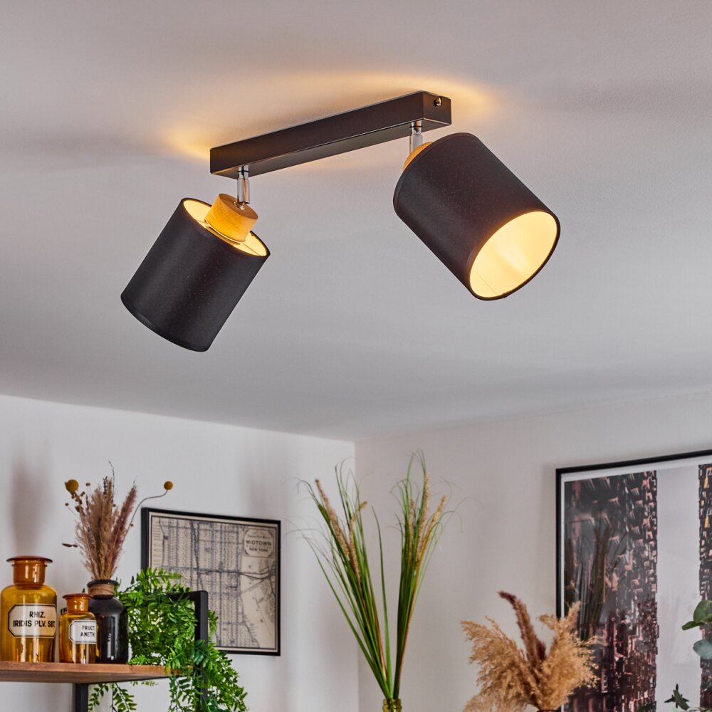 CHIUVI Ceiling Light chrome, Ecru, black, white, 2-light sources