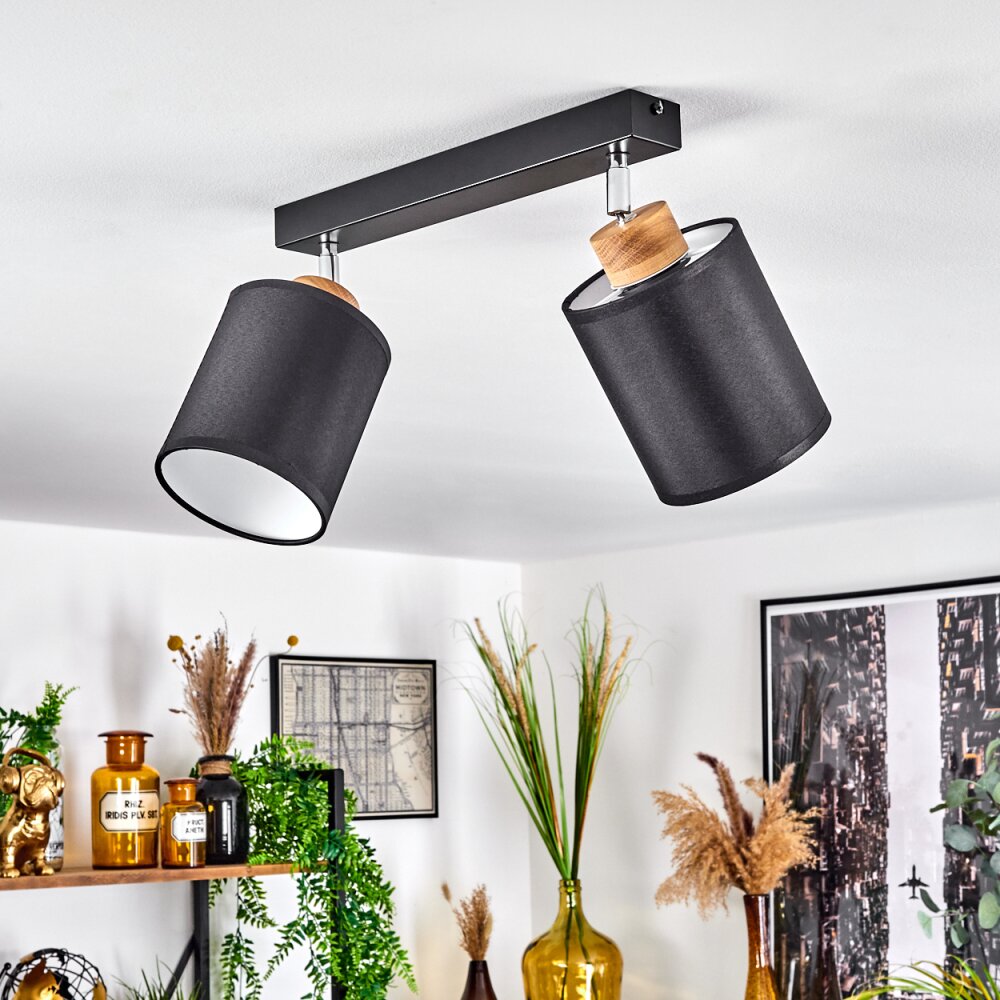 CHIUVI Ceiling Light chrome, Ecru, black, white, 2-light sources