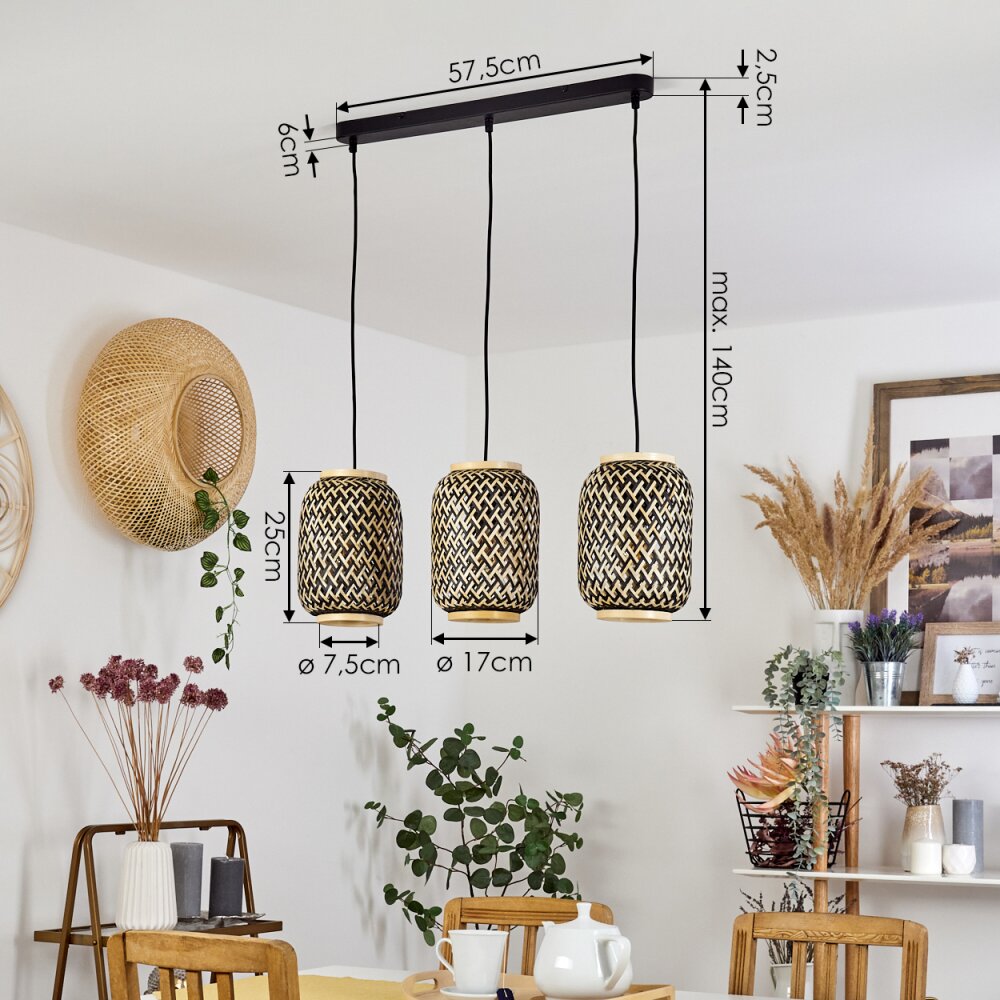 VENUS Pendant Light black, 3-light sources