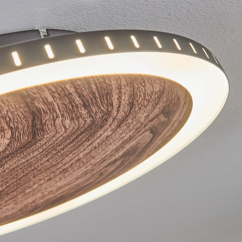 ROCHA Ceiling Light LED brown, Wood like finish, black, 1-light source