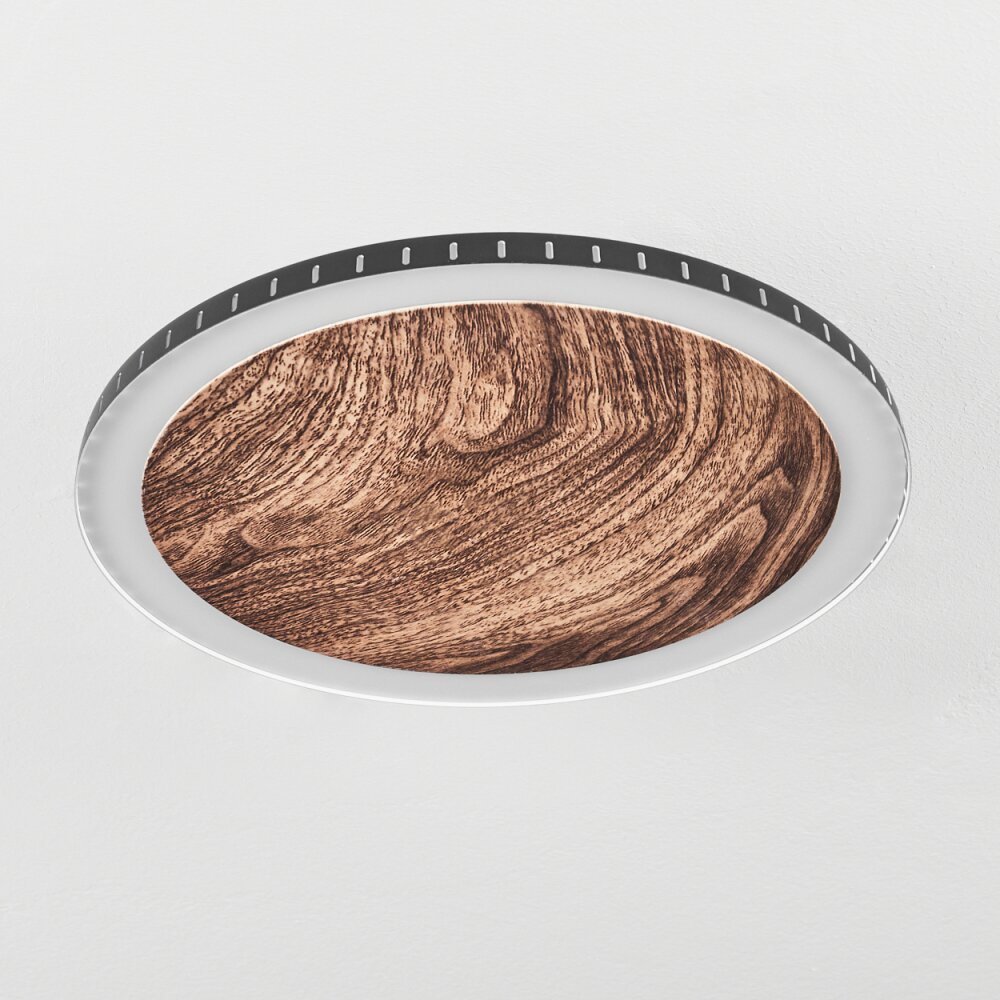 ROCHA Ceiling Light LED brown, Wood like finish, black, 1-light source
