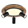 Globo ULLA Ceiling Light Wood like finish, black, 4-light sources