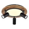 Globo ULLA Ceiling Light Wood like finish, black, 4-light sources