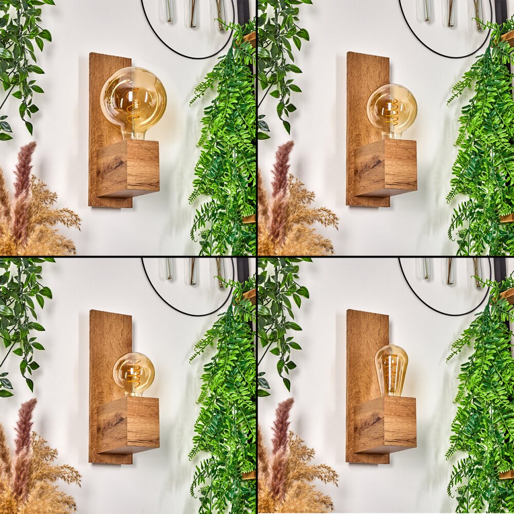 HEIMOLA Wall Light brown, Wood like finish, 1-light source
