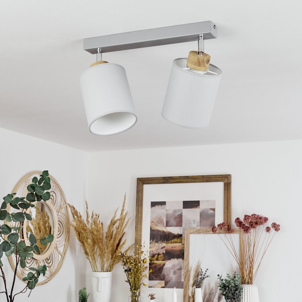 CHIUVI Ceiling Light Ecru, silver, 2-light sources