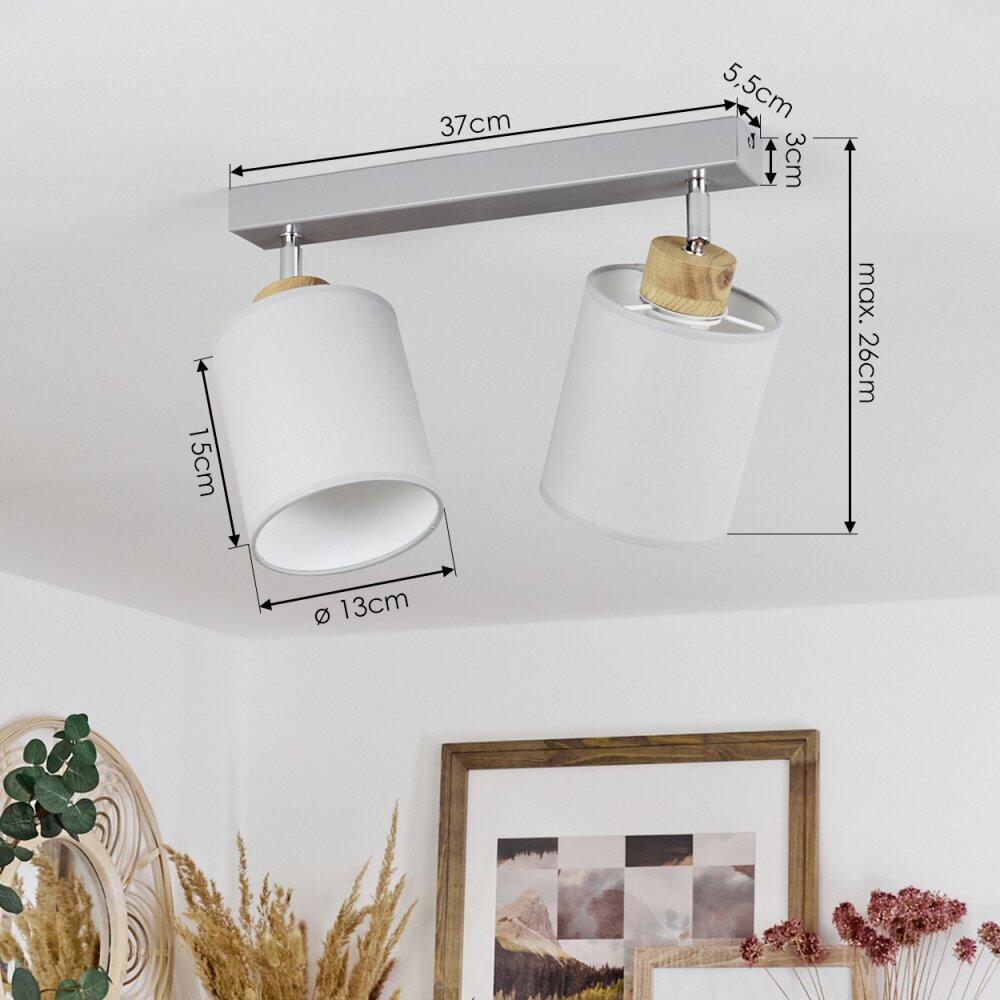 CHIUVI Ceiling Light Ecru, silver, 2-light sources