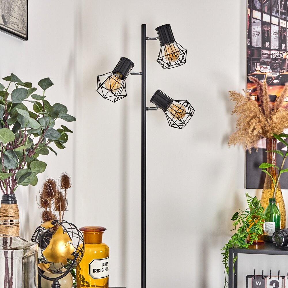 BARDHAMAN Floor Lamp black, 3-light sources