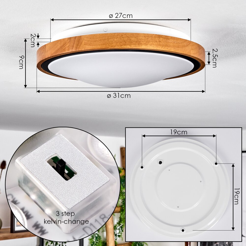 SOBREDO Ceiling Light LED Ecru, black, white, 1-light source