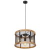 Globo JEANIE Pendant Light Dark wood, black, 3-light sources