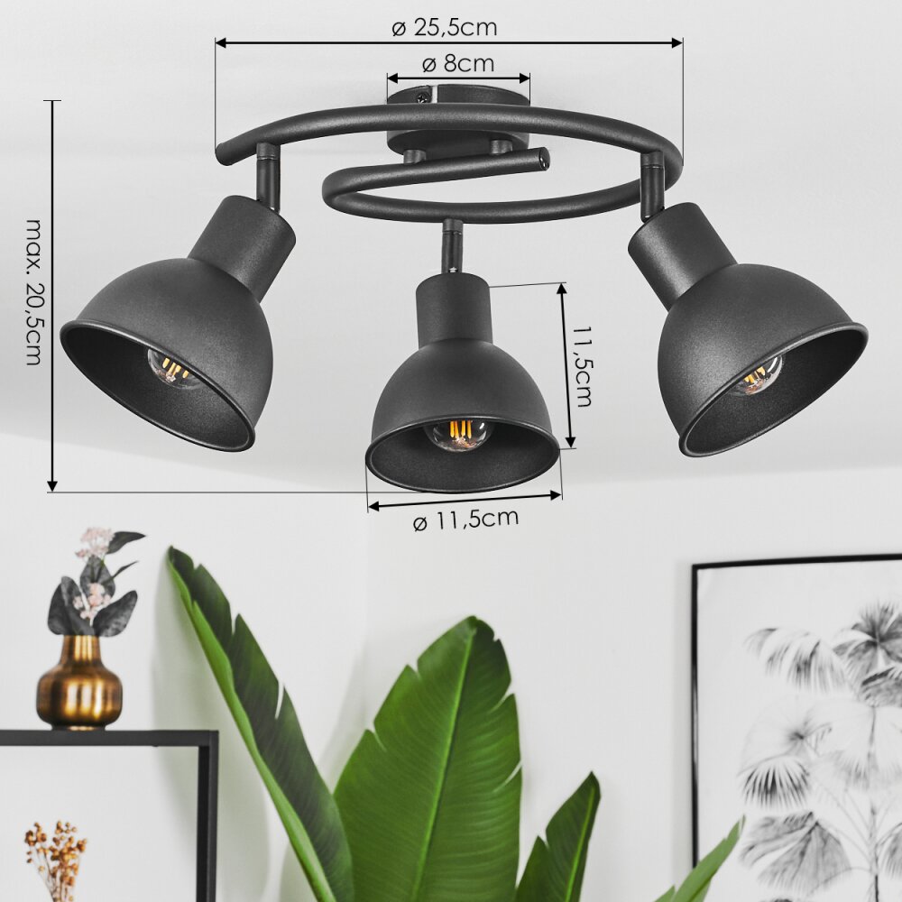 KANSELA Ceiling Light black, 3-light sources