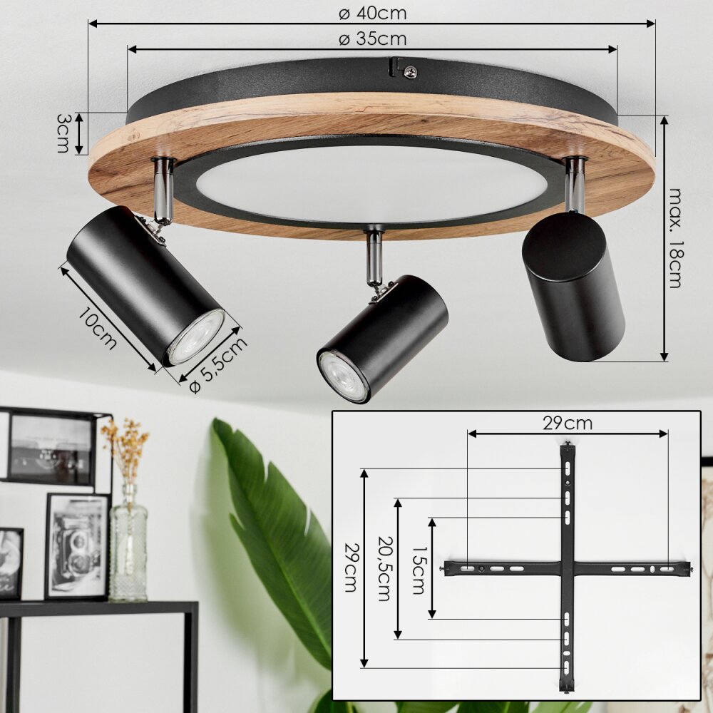 SEQUEIRA Ceiling Light brown, chrome, black, white, 3-light sources