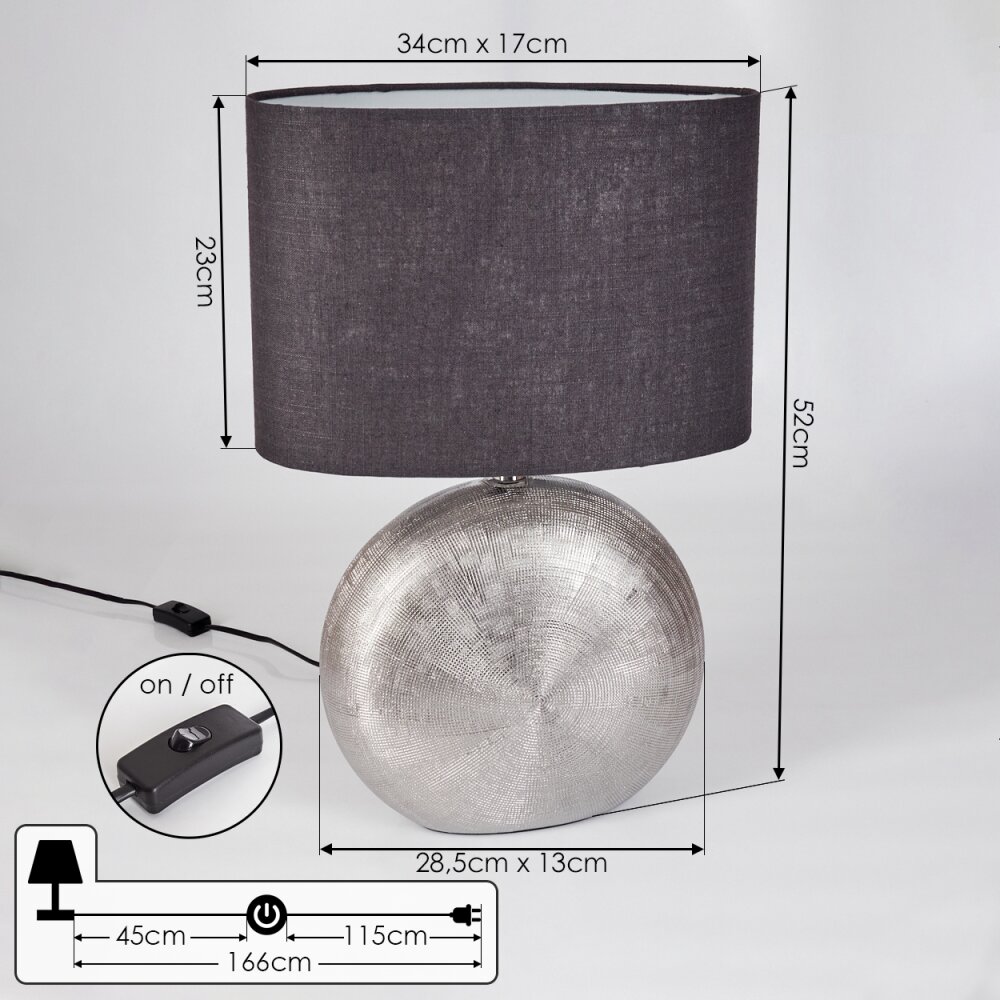 LAHNUS Table lamp chrome, black, 1-light source