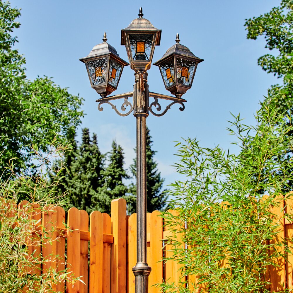 HALLA path light brown, gold, black, 3-light sources