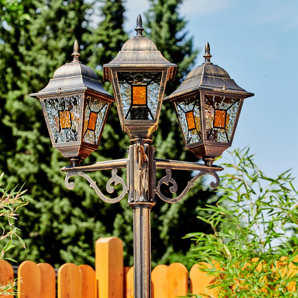 HALLA path light brown, gold, black, 3-light sources