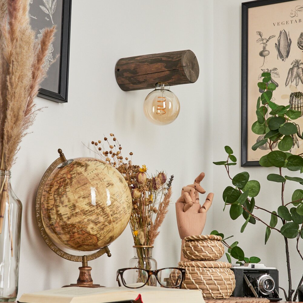 CANEDO Wall Light Dark wood, 1-light source