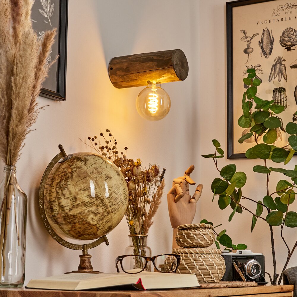 CANEDO Wall Light Dark wood, 1-light source