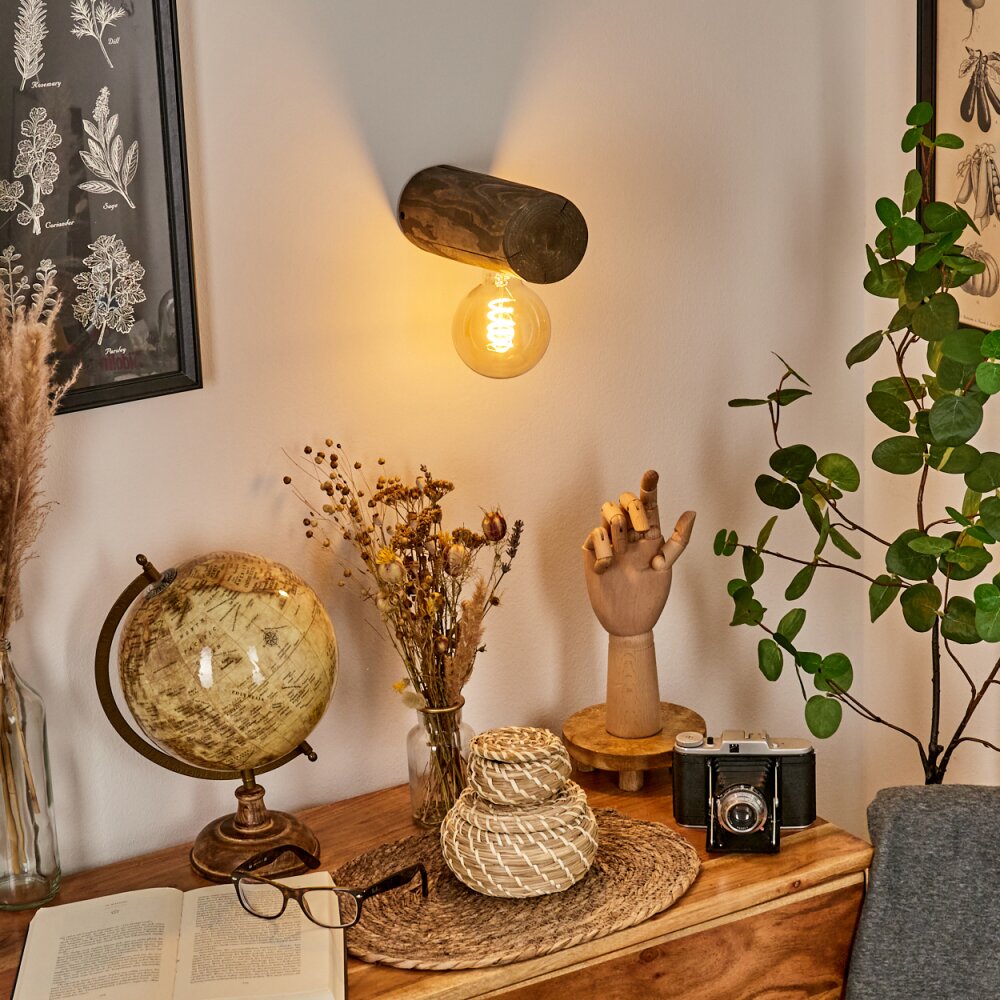 CANEDO Wall Light Dark wood, 1-light source