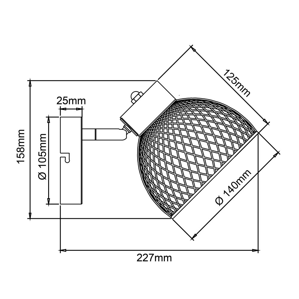 Brilliant THUY Wall Light black, 1-light source