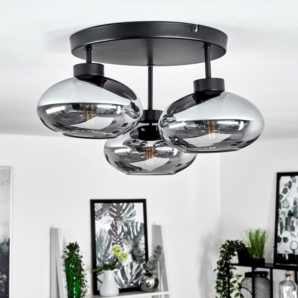 HAIKALA Ceiling Light Smoke-coloured, 3-light sources