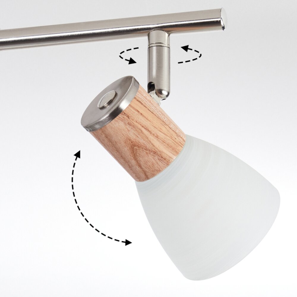 ICALMA Ceiling Light Light wood, matt nickel, 6-light sources