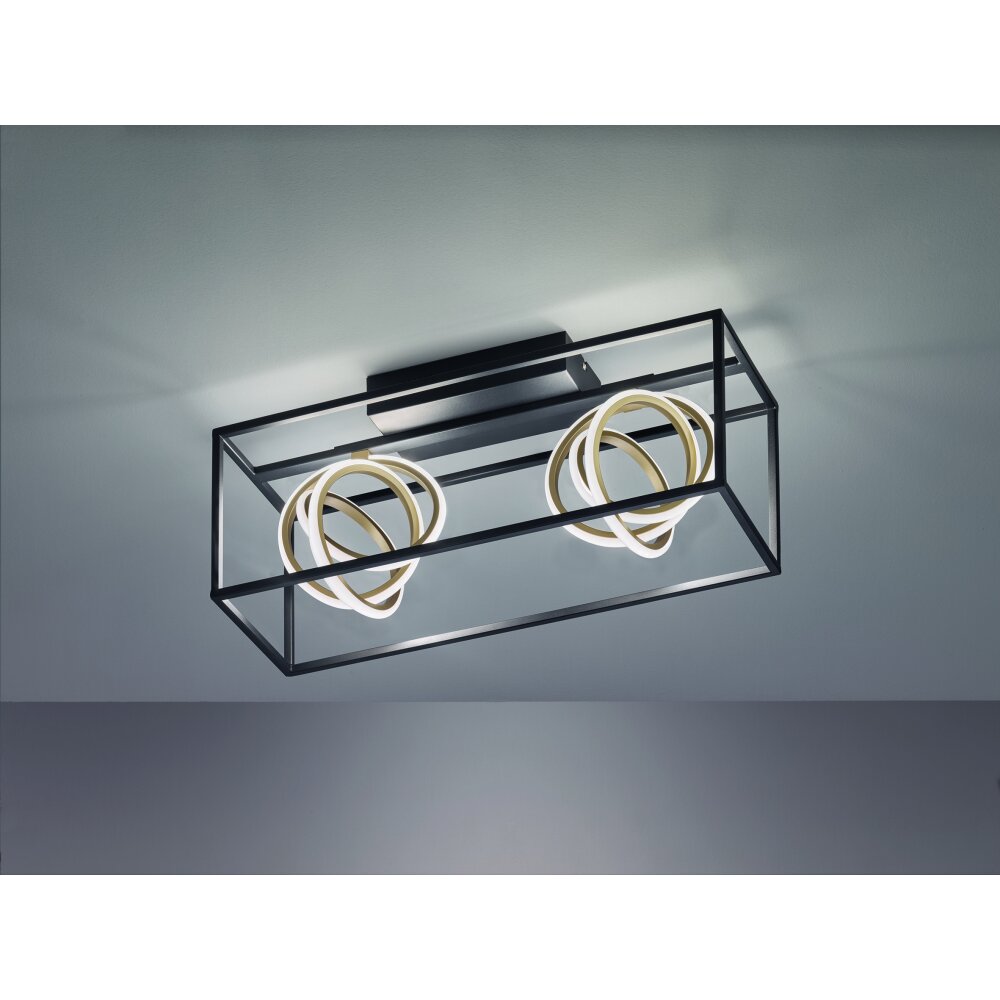 Fischer & Honsel Gisi Ceiling Light LED black, 2-light sources, Remote control