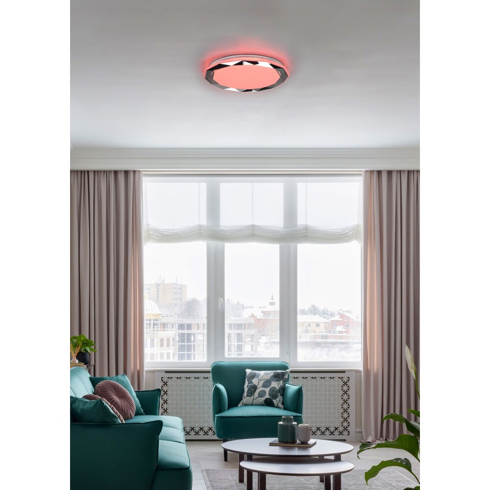 Reality Ando Ceiling Light LED chrome, 1-light source, Remote control
