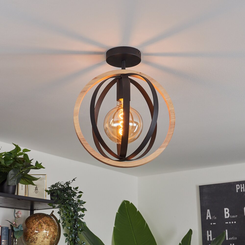 Kintore Ceiling Light Light wood, black, 1-light source