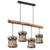 Globo JEANIE Pendant Light Dark wood, black, 4-light sources