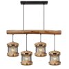 Globo JEANIE Pendant Light Dark wood, black, 4-light sources