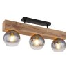 Globo MOITAS Ceiling Light Wood like finish, black, 3-light sources