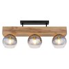 Globo MOITAS Ceiling Light Wood like finish, black, 3-light sources