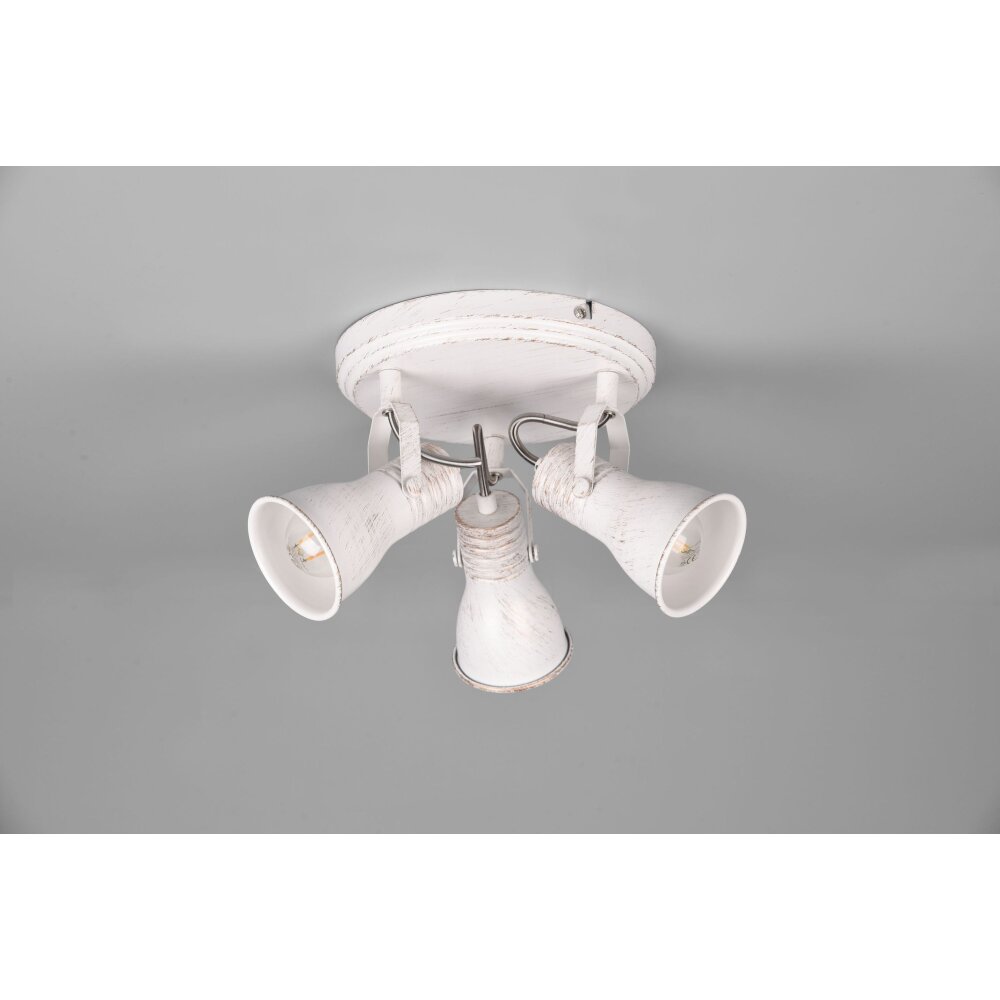 Trio Steam Ceiling Light Antique, white, 3-light sources