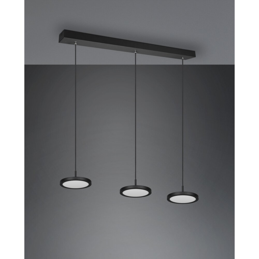 Trio Tray Pendant Light LED black, 3-light sources
